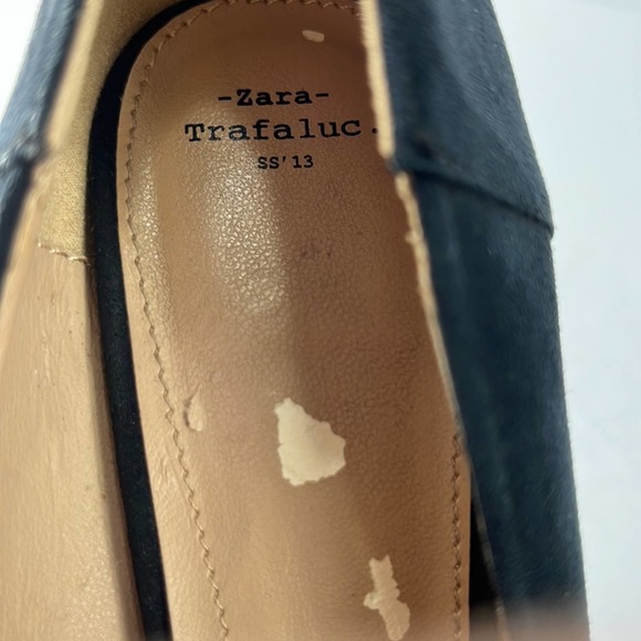 Zara Black Suede Crystal Embellished Platform Pumps Size EU39/US8 - Picture 11 of 11